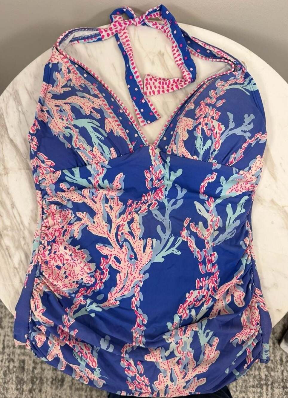 Lilly Pulitzer Women's Halter Tankini Top in Swim On Over Print